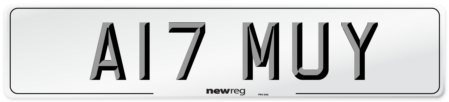A17 MUY Number Plate from New Reg